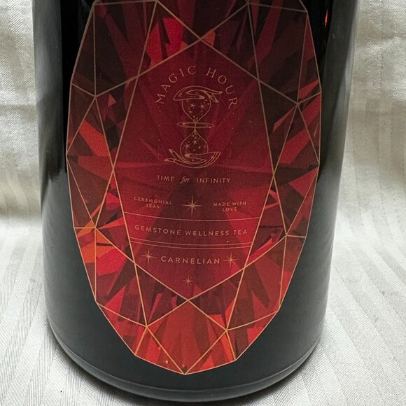 NEW! MAGIC HOUR CARNELIAN CAF-FREE TEA IN VIOLET GLASS APOTHECARY JAR 60-75 CUPS - Picture 5 of 6